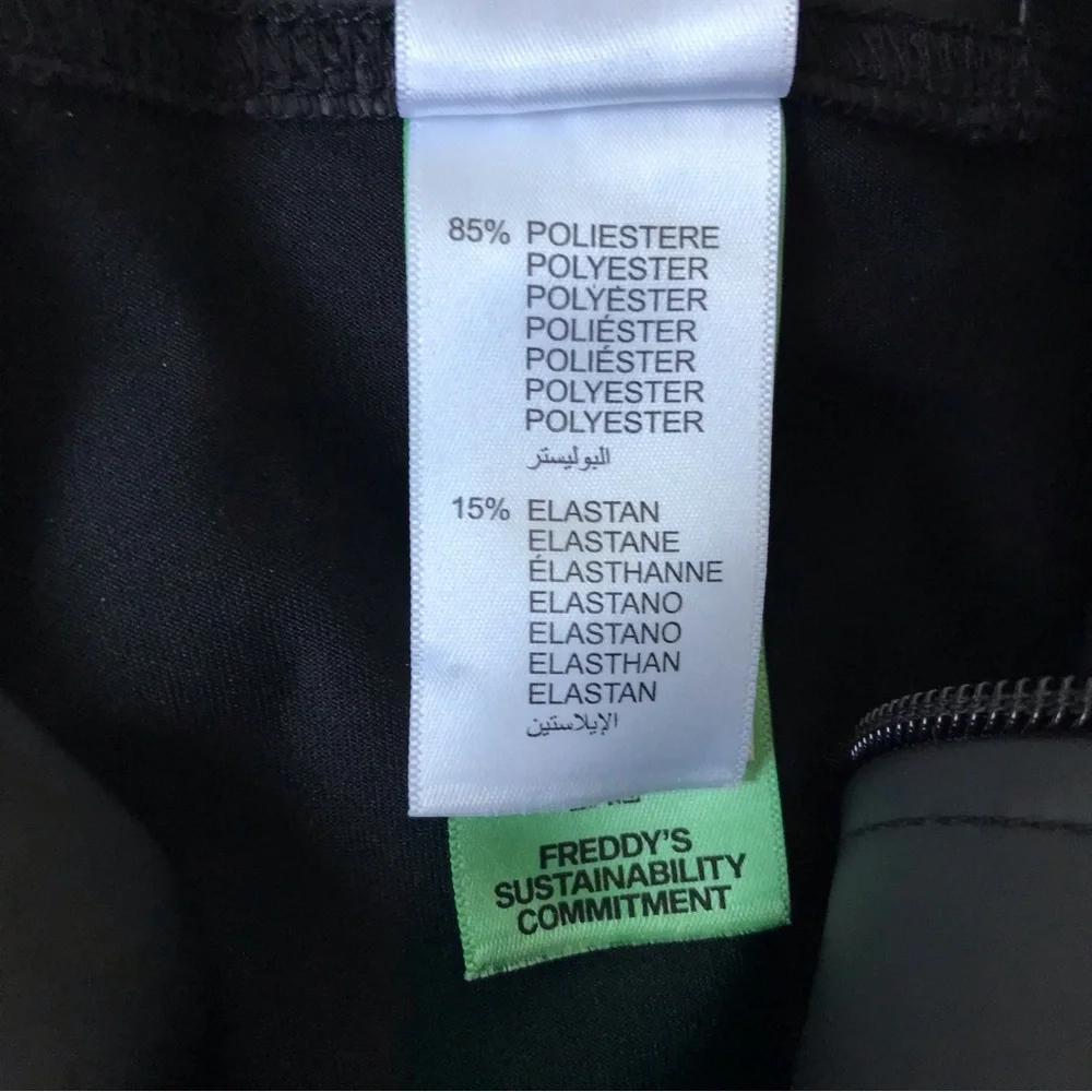 FREDDY WRUP Faux Leather High Waisted Pants Ankle Length Black